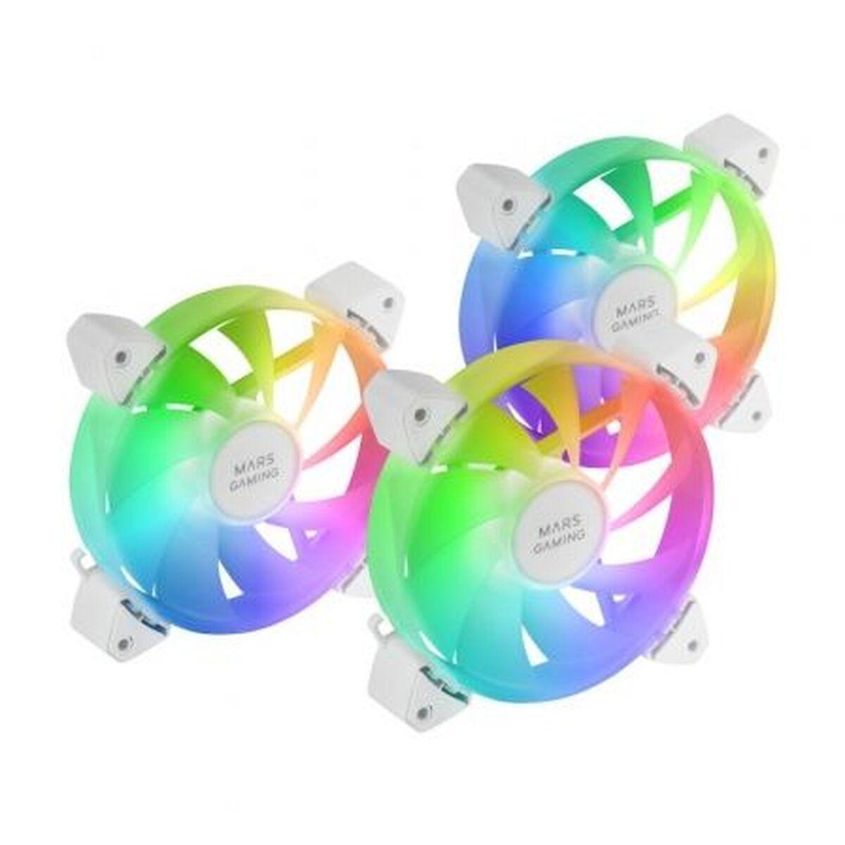 Mars Gaming MF-3AW 120 mm ARGB blæsersæt - hvid (3 stk.) billede