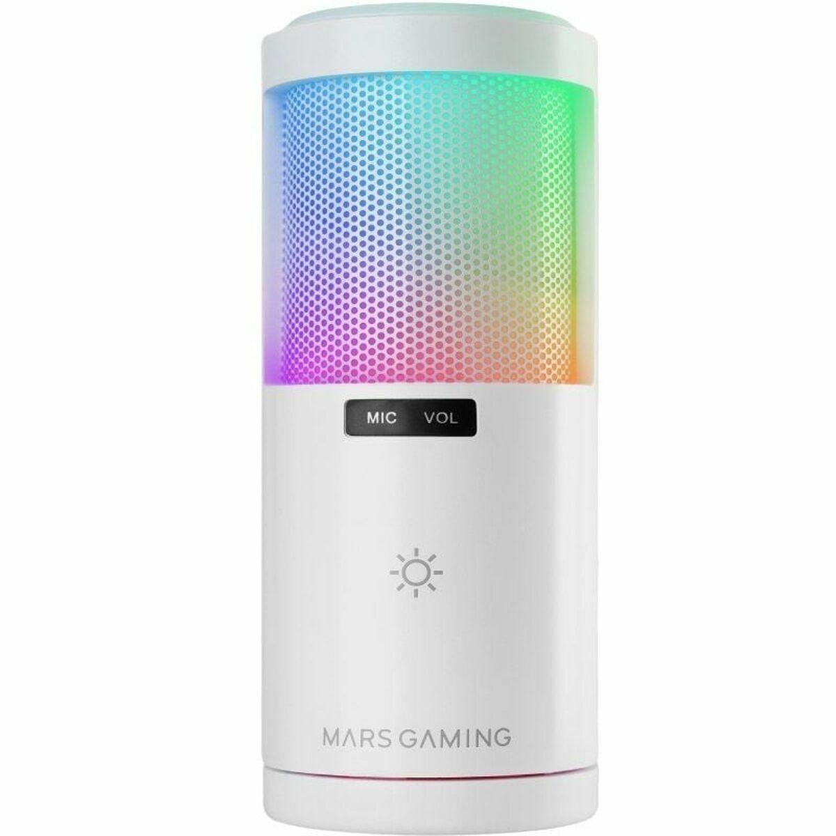Mars Gaming MMICSCW USB mikrofon - hvid RGB til streaming og gaming billede