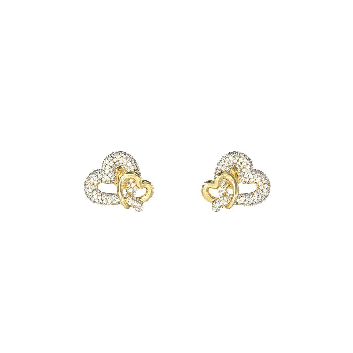 Guess JUBE06054JWYGT-U ørestikker - gylden hjerte-design billede