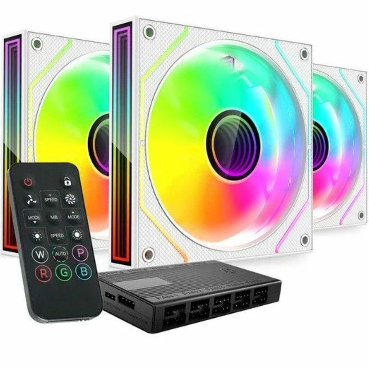 Mars Gaming MF-3DPROKIT 120 mm ARGB blæserkit - hvid billede