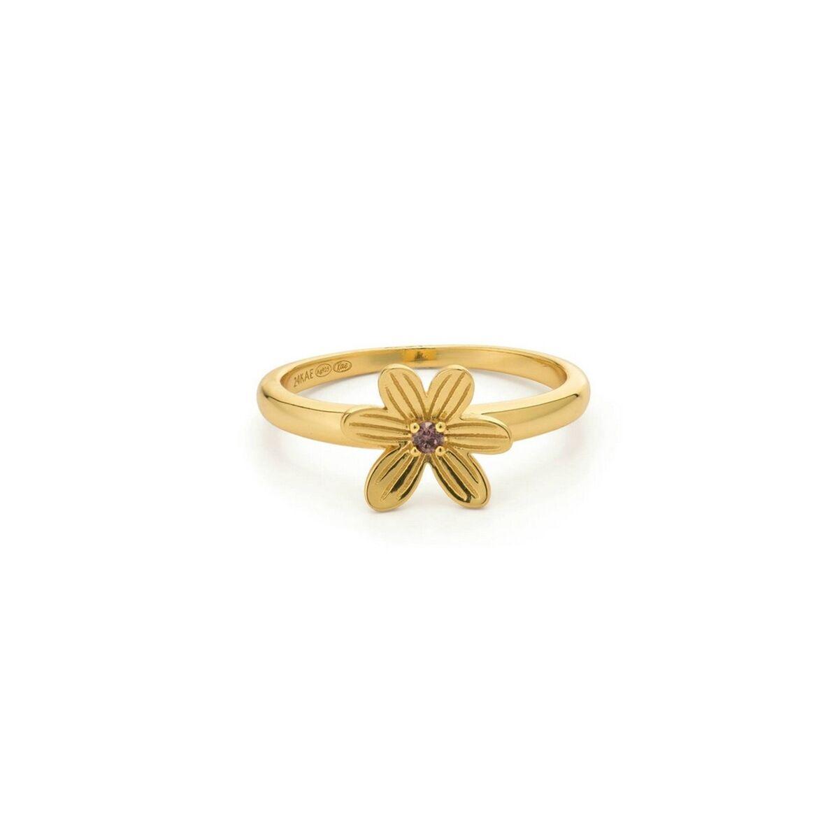 24KAE ring til kvinder 124155Y/56 - gylden blomst billede