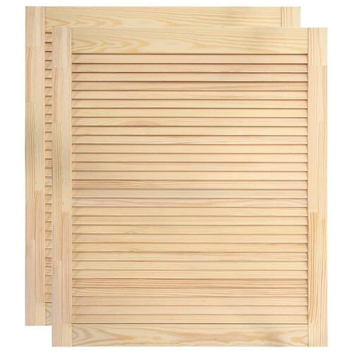 Skabslåger 2 stk. 61,5x49,4 cm lameldesign massivt fyrretræ