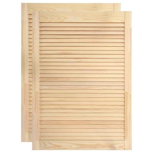 Skabslåger 2 stk. 69x39,4 cm lameldesign massivt fyrretræ