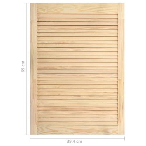 Skabslåger 2 stk. 69x39,4 cm lameldesign massivt fyrretræ