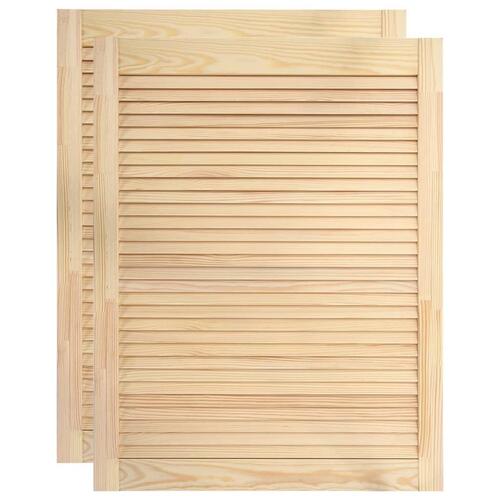 Skabslåger 2 stk. 69x49,4 cm lameldesign massivt fyrretræ