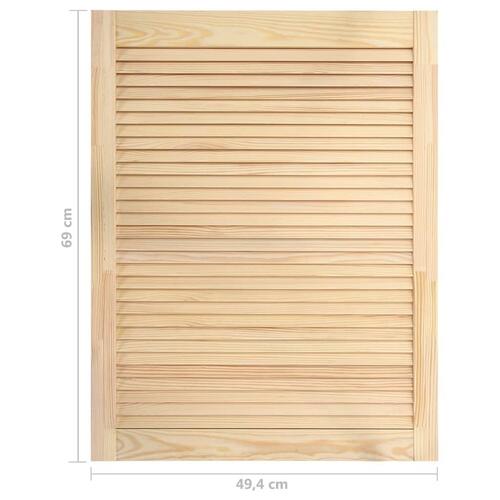 Skabslåger 2 stk. 69x49,4 cm lameldesign massivt fyrretræ