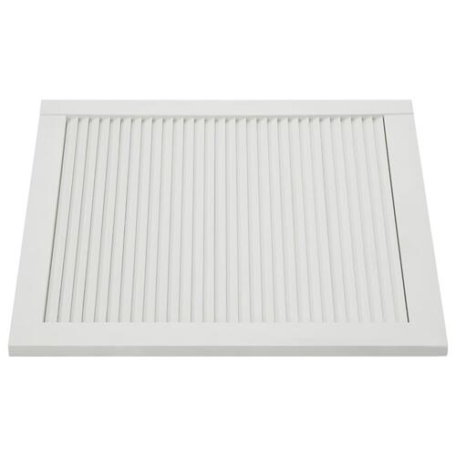 Skabslåge 61,5x59,4 cm lameldesign massivt fyrretræ hvid