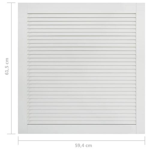 Skabslåger 2 stk. 61,5x59,4 cm lameldesign massivt fyr hvid