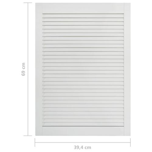 Skabslåge 69x39,4 cm lameldesign massivt fyrretræ hvid