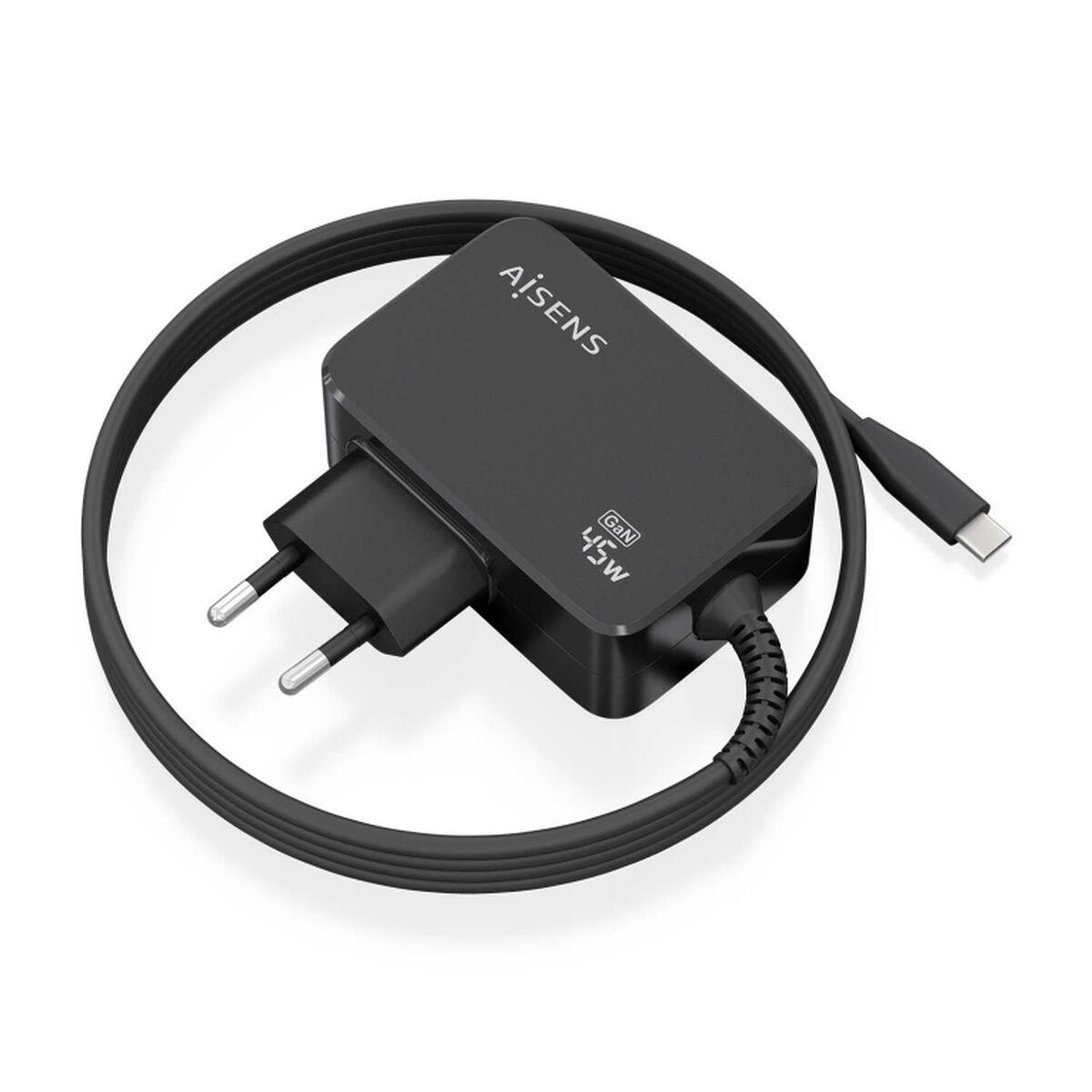 Aisens ASCH-1PD45WL032-BK vægoplader 45 W - USB-C, sort billede