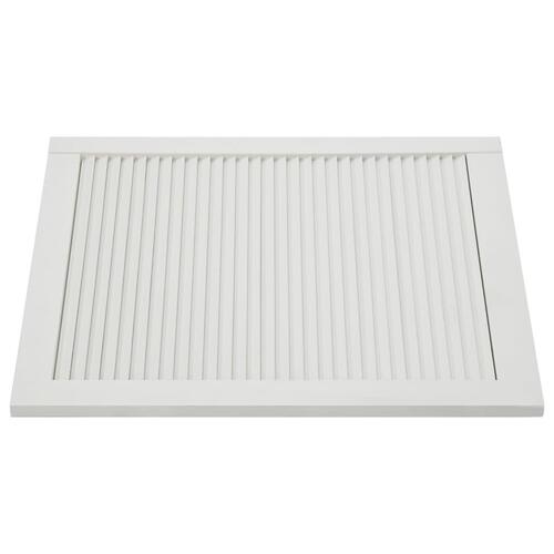 Skabslåge 69x59,4 cm lameldesign massivt fyrretræ hvid