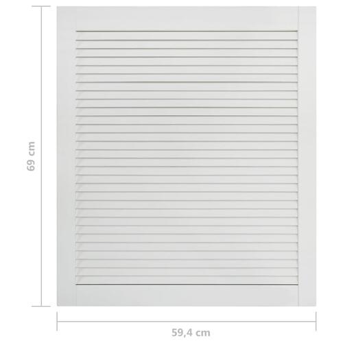 Skabslåge 69x59,4 cm lameldesign massivt fyrretræ hvid