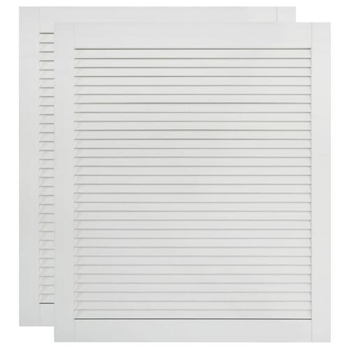 Skabslåger 2 stk. 69x59,4 cm lameldesign massivt fyr hvid
