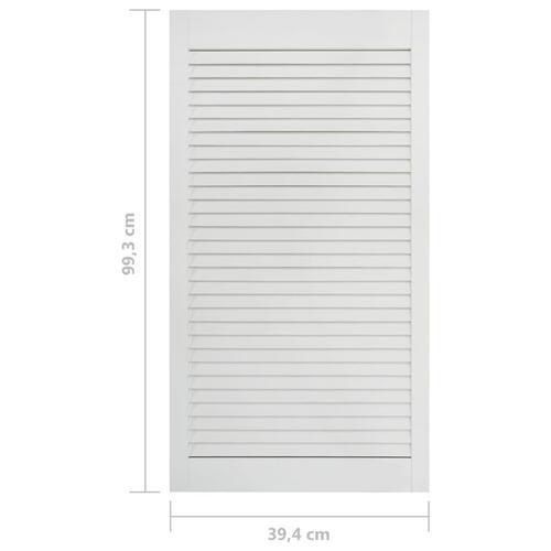 Skabslåge 99,3x39,4 cm lameldesign massivt fyrretræ hvid