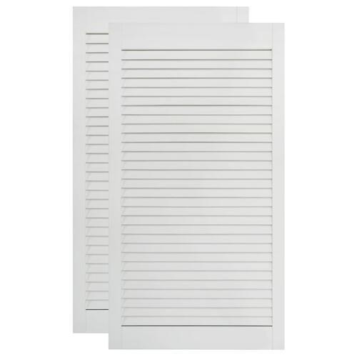 Skabslåger 2 stk. 99,3x39,4 cm lameldesign massivt fyr hvid