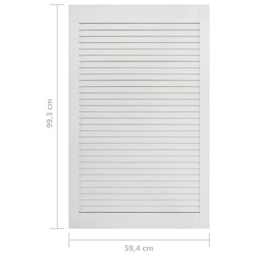 Skabslåge 99,3x59,4 cm lameldesign massivt fyrretræ hvid