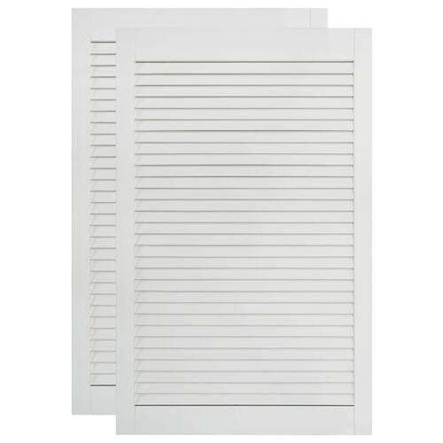 Skabslåger 2 stk. 99,3x59,4 cm lameldesign massivt fyr hvid
