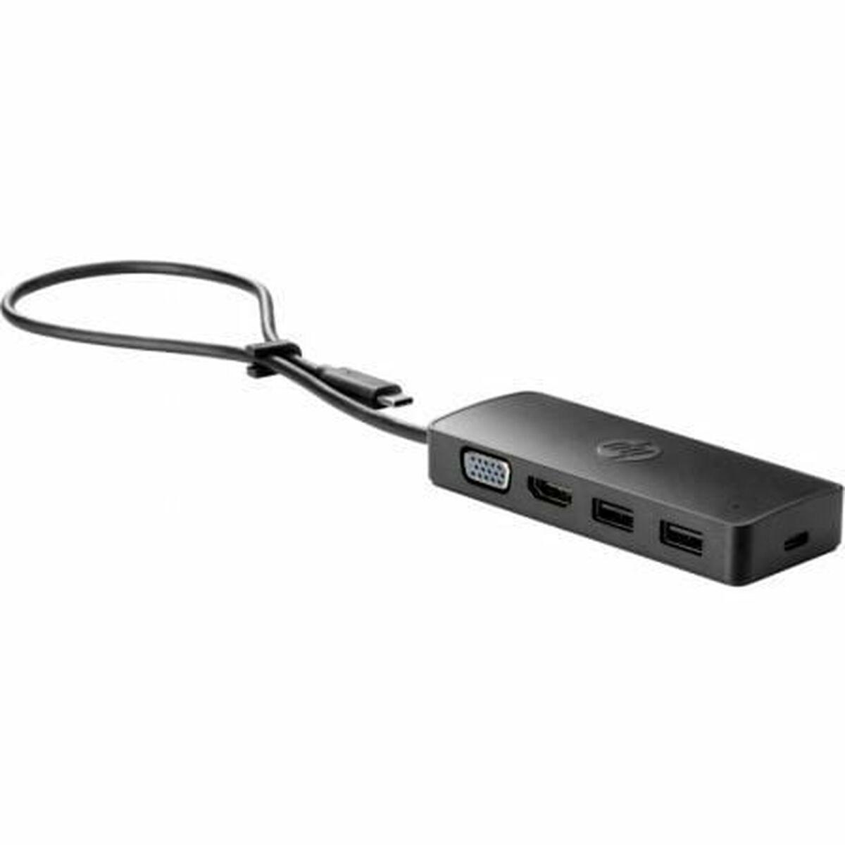 HP USB-C Travel Hub G2 - sort USB-hub med HDMI/VGA billede
