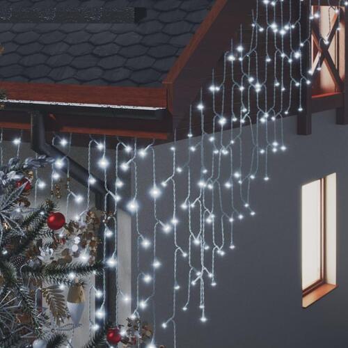 Lysgardin 10 m 400 LED'er 8 funktioner kold hvid