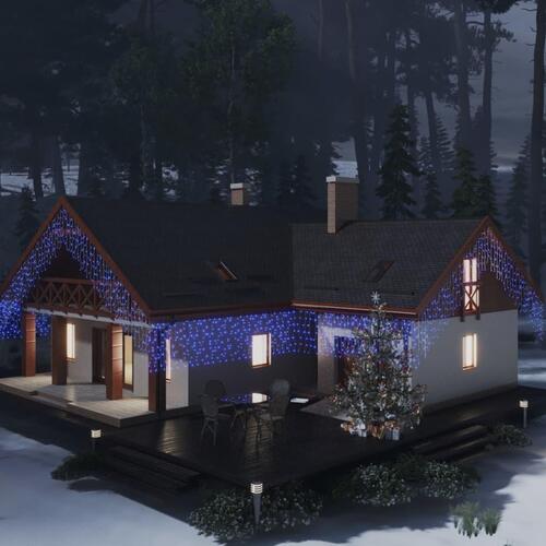 Lysgardin 10 m 400 LED'er 8 funktioner blå