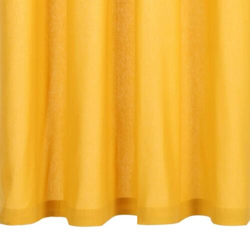 Gardiner med metalringe 2 stk. 140 x 225 cm bomuld gul