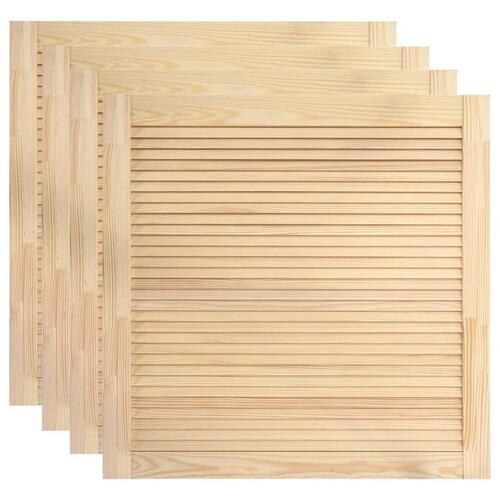 Skabslåger 4 stk. 39,5x39,4 cm lameldesign massivt fyrretræ