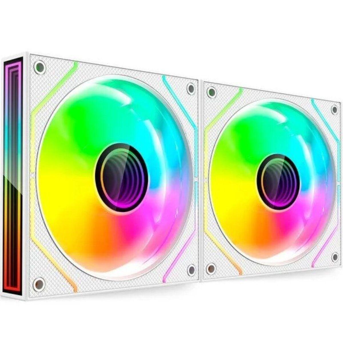 Mars Gaming MF-3DPROX2 - 120 mm ARGB CPU-køler blæsere (2-pak, hvid) billede