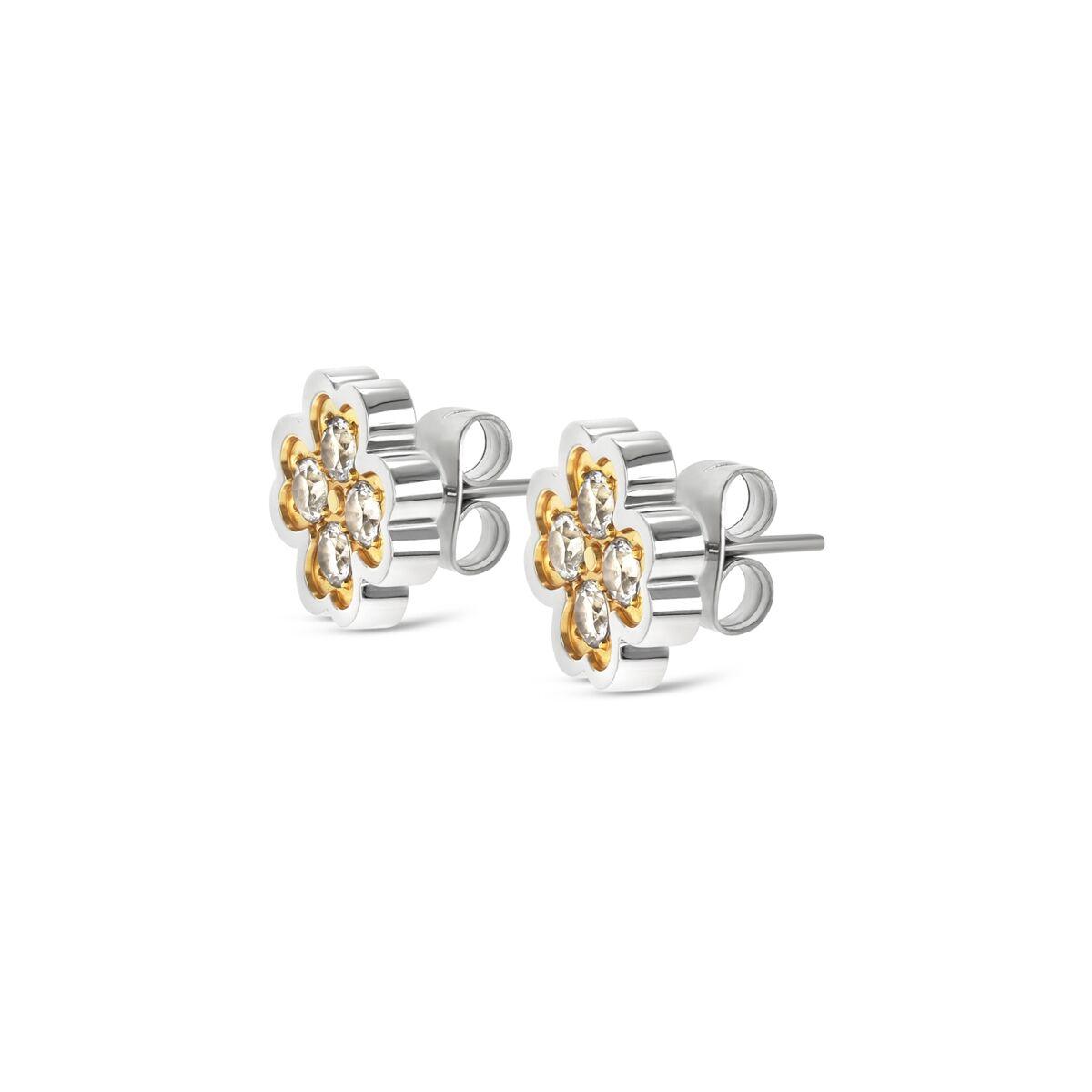 One Jewels OJLFE04SG ørestikker til kvinder - sølvfarvet blomsterdesign billede