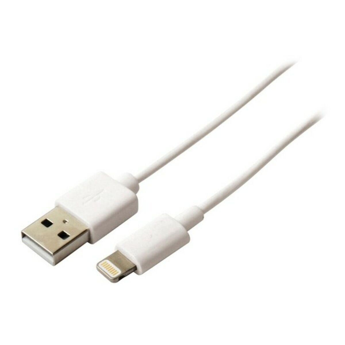 Contact L0914CU01 Lightning til USB-A kabel 1 m - hvid/sort billede