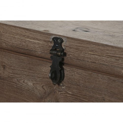 Kiste i træ - brun/sort/natur, 46 × 31 × 31 cm