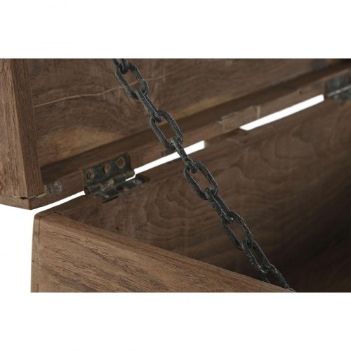 Kiste i træ - brun/sort/natur, 46 × 31 × 31 cm