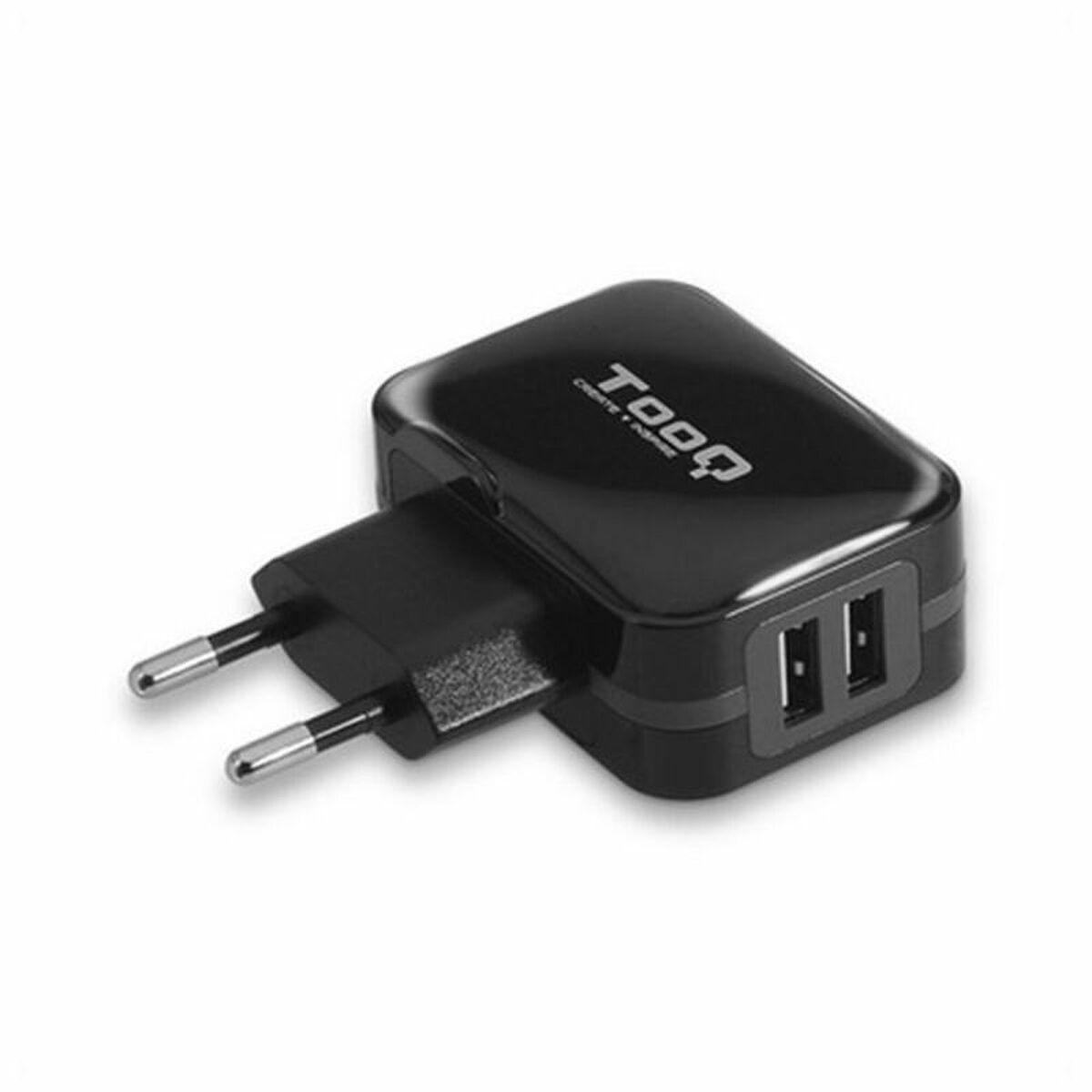 TooQ TQWC-1S02 vægoplader - 17 W, 2× USB, sort billede