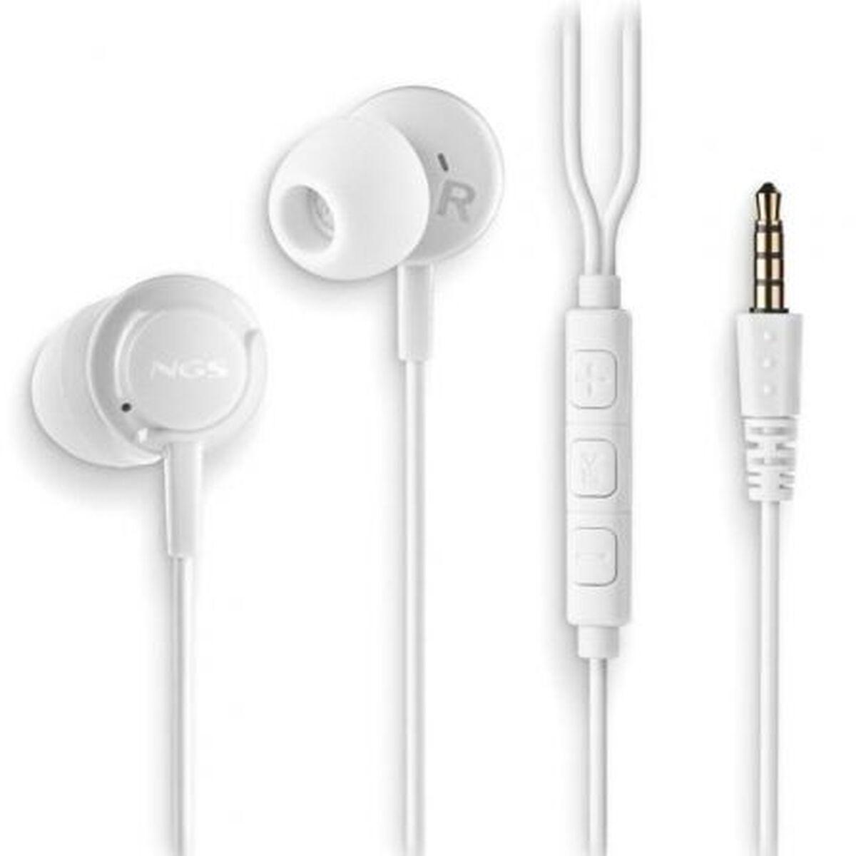NGS Cross Drift White in-ear gaming headset med mikrofon - hvid, 3,5 mm billede