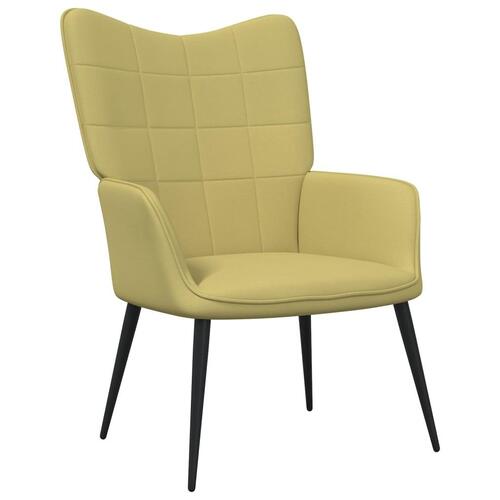 Lænestol med fodskammel 62x68,5x96 cm stof grøn