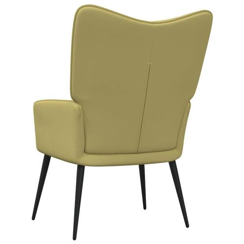 Lænestol med fodskammel 62x68,5x96 cm stof grøn