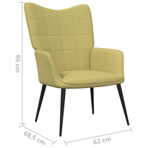 Lænestol med fodskammel 62x68,5x96 cm stof grøn