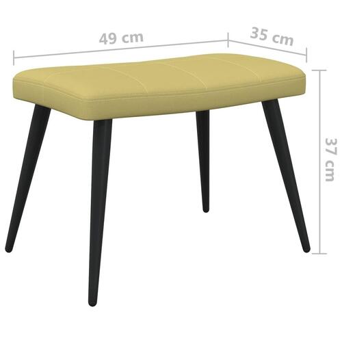 Lænestol med fodskammel 62x68,5x96 cm stof grøn