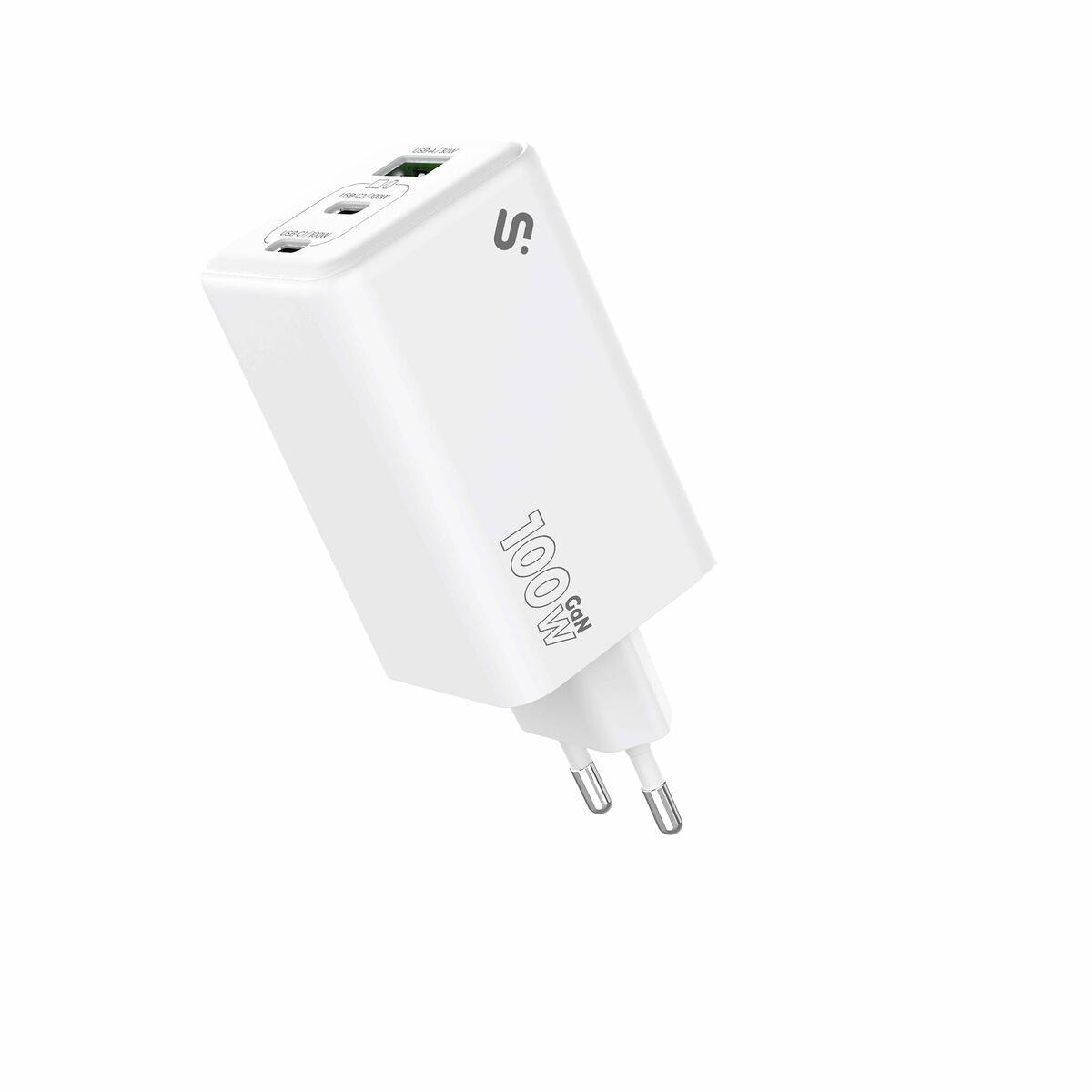Subblim SUBCHG-6G1003 biloplader - hvid, GaN, 100 W, EU-stik billede