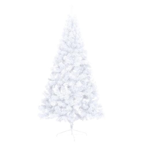 Kunstigt halvt juletræ med juletræsfod 150 cm PVC hvid