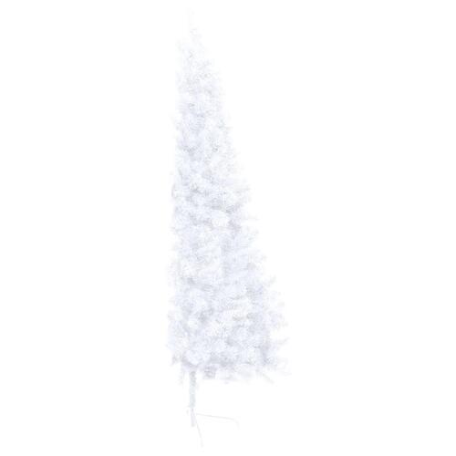 Kunstigt halvt juletræ med juletræsfod 150 cm PVC hvid