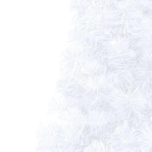 Kunstigt halvt juletræ med juletræsfod 150 cm PVC hvid