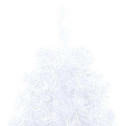 Kunstigt halvt juletræ med juletræsfod 150 cm PVC hvid