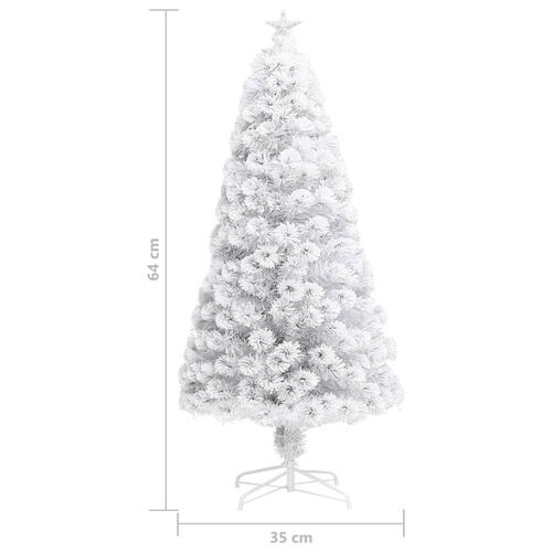 Kunstigt juletræ med lys 64 cm fiberoptisk hvid