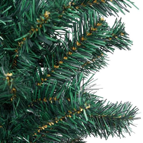 Smalt kunstigt juletræ med juletræsfod 120 cm PVC grøn