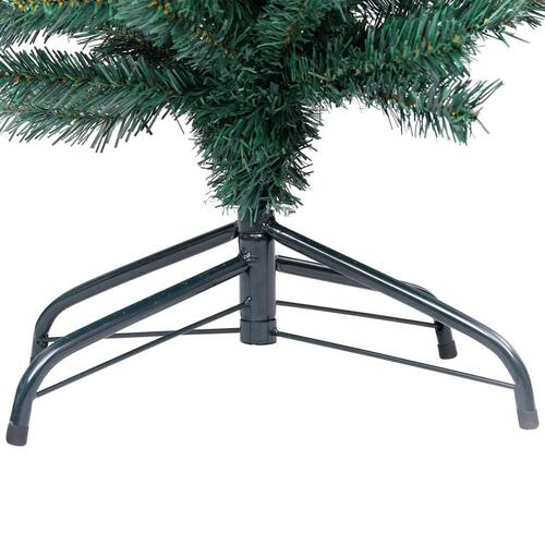 Smalt kunstigt juletræ med juletræsfod 120 cm PVC grøn