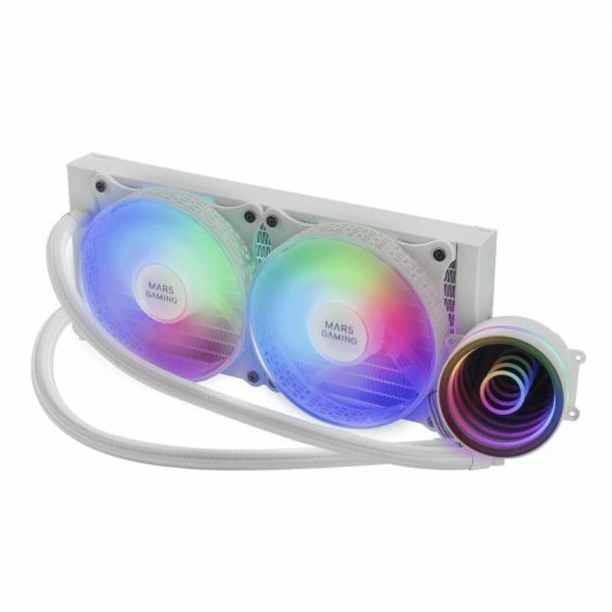 Mars Gaming MLONE240W - 240 mm væskekøler med RGB, hvid billede