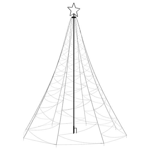 Juletræ med metalstolpe 500 LED'er 3 m varmt hvidt lys