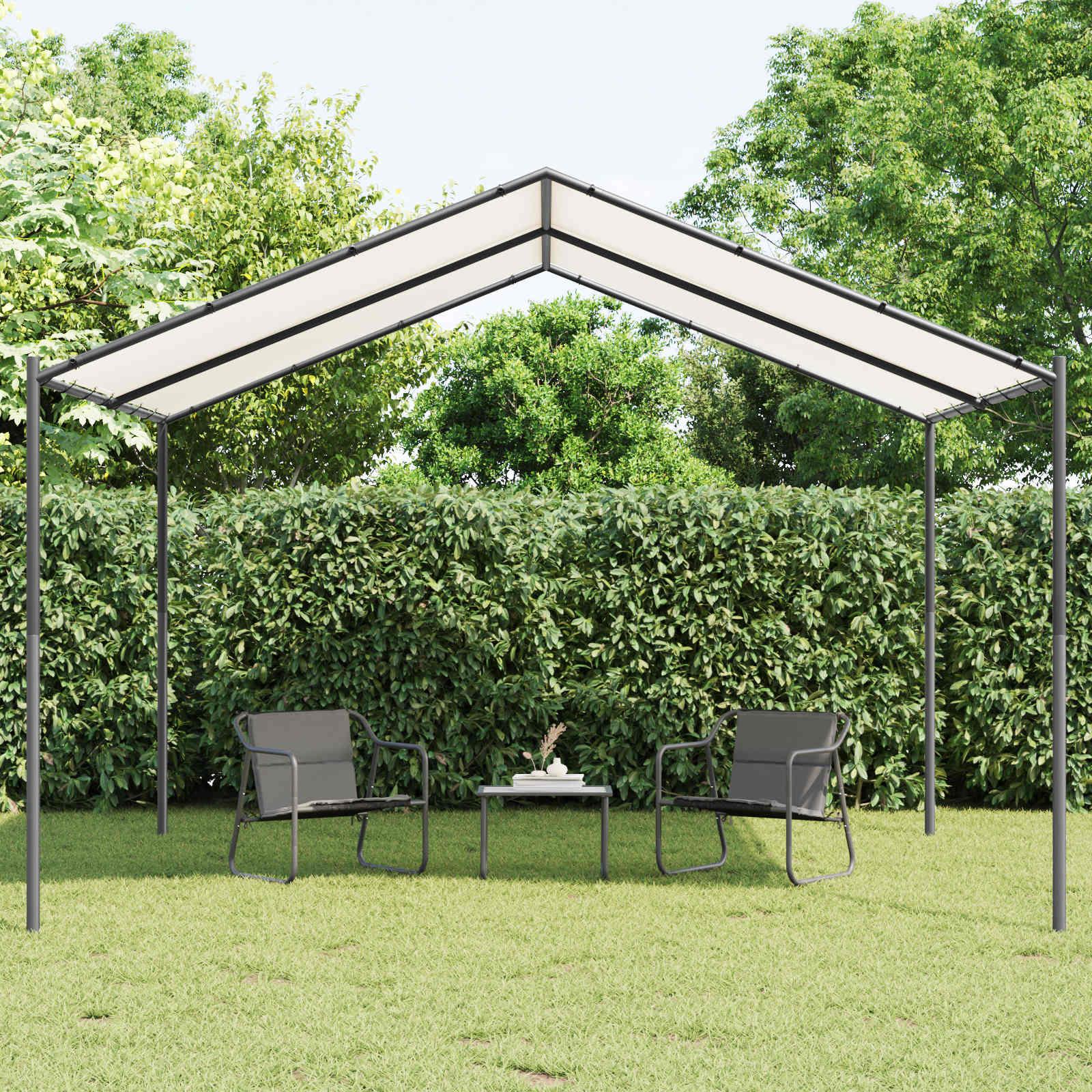 Pavillon 4 × 4 × 2,6 m - hvid, stålramme og polyester 180 gsm billede