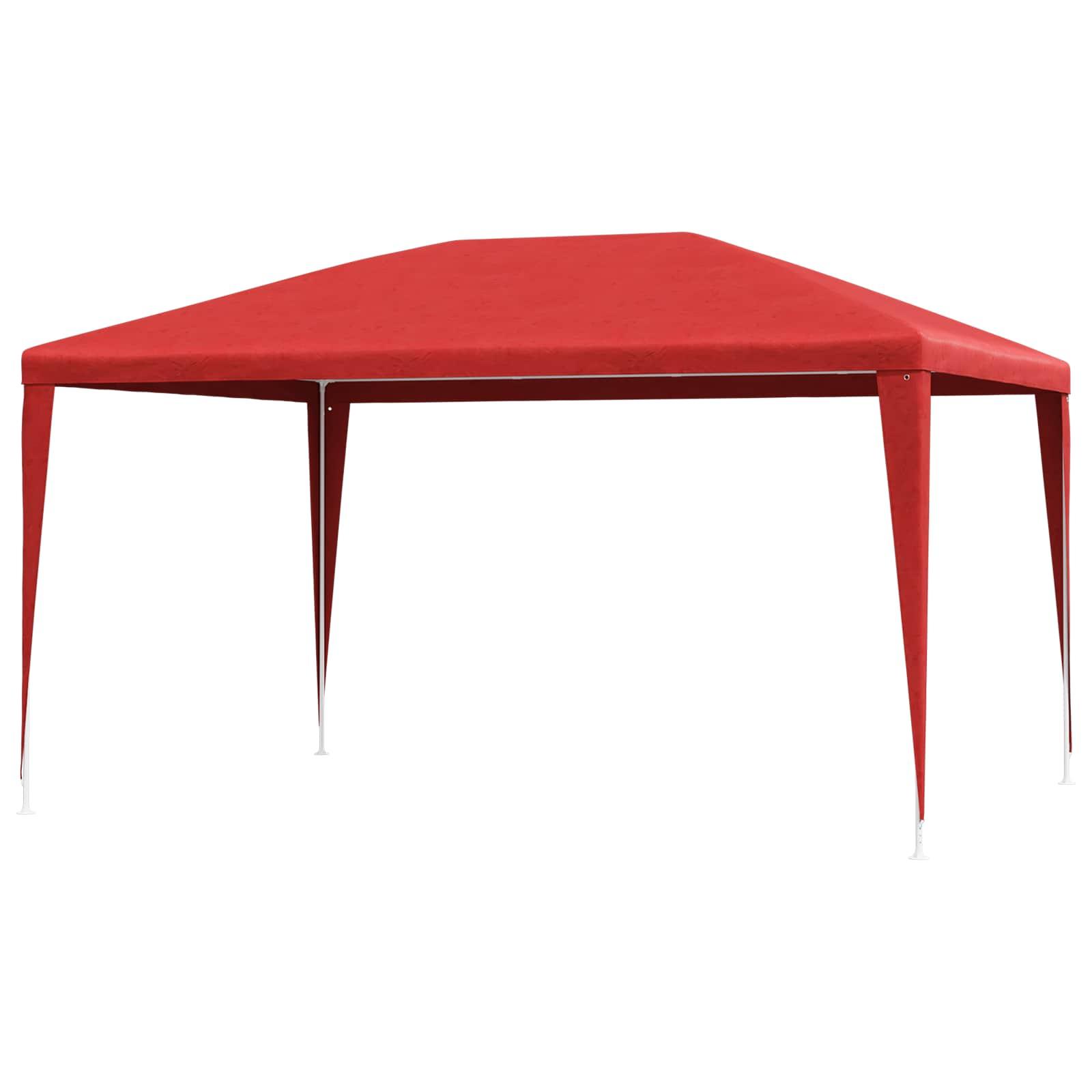 Partytelt 400 × 300 × 255 cm - rød PE og stål billede