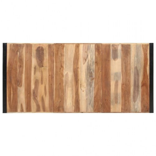 Spisebord i massivt træ - 220 × 100 × 75 cm, industriel stil